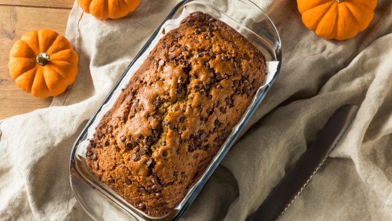 Image of Pumpkin Chocolate Loaf Cake With Frosting