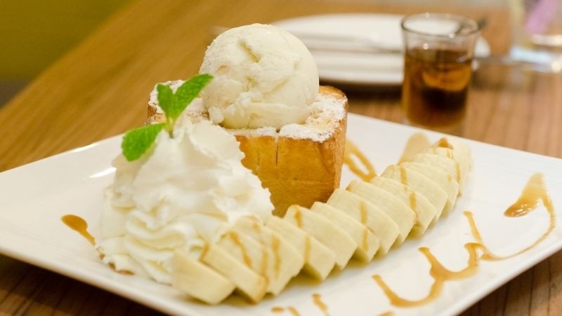 Image of Whiskey Caramel Bread Pudding With Ice Cream