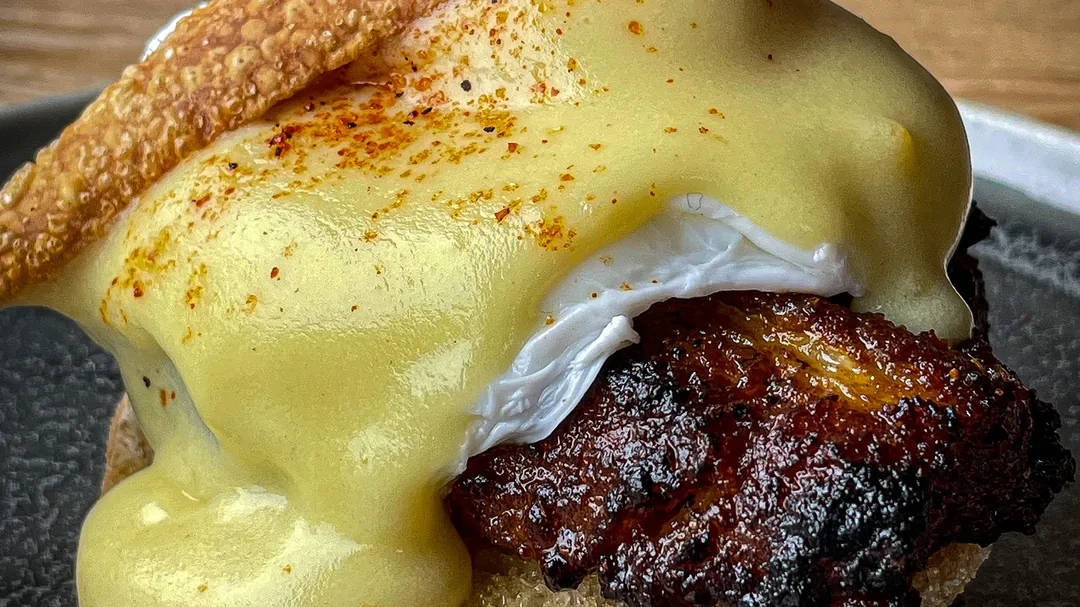 Image of Pork Belly Eggs Benedict