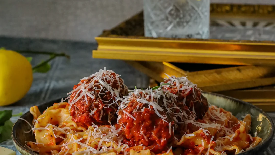 Image of Lamb Meatballs in a Red Pepper Tomato Sauce