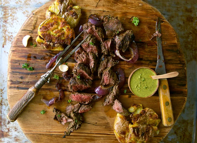 Image of Bison Steaks with Chimichurri Sauce