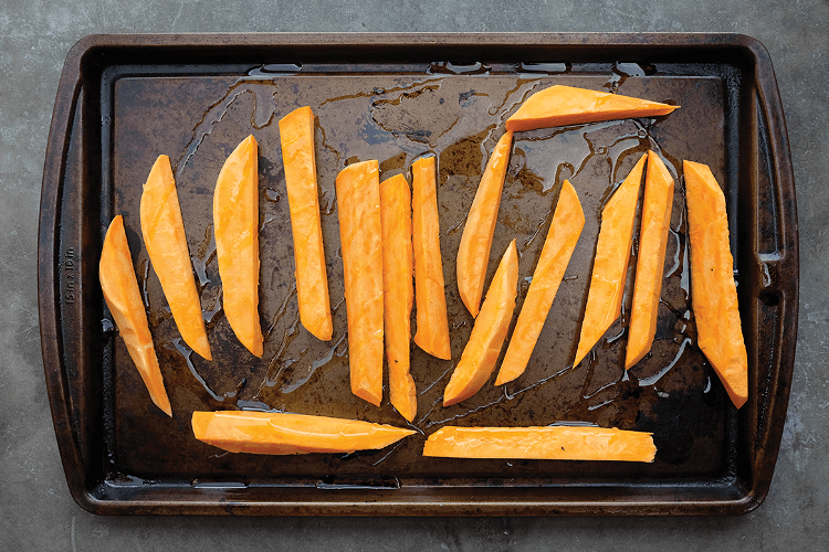 Image of Preheat the oven to 450 F.  Thaw the sweet potato...