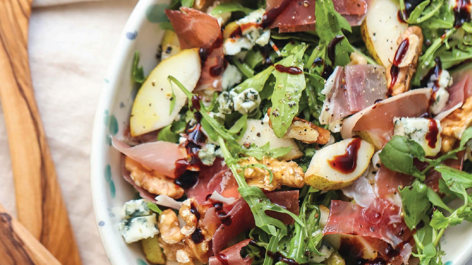 Image of Pear, Cured Ham &  Walnut Salad