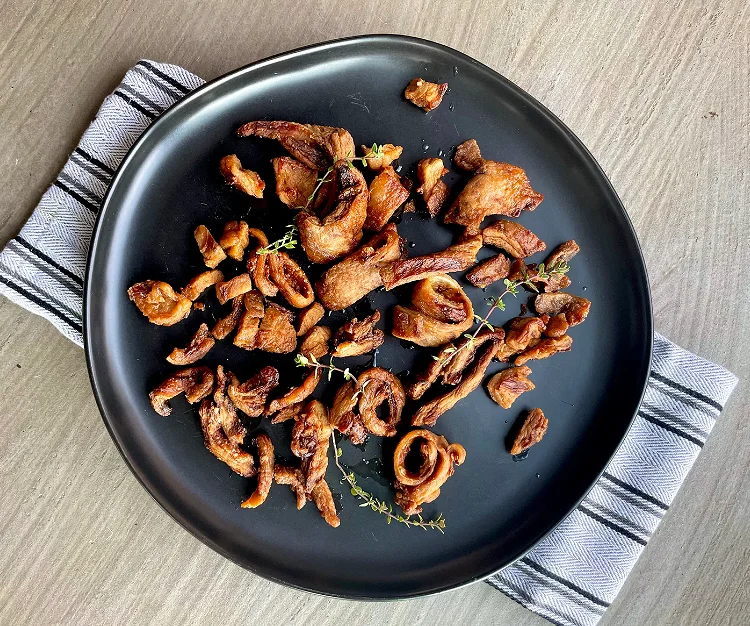 Image of The fat pieces left after rendering, make Cracklings, a great...