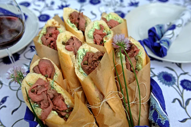 Image of Roast Buffalo Sandwiches with Chive Cream Cheese