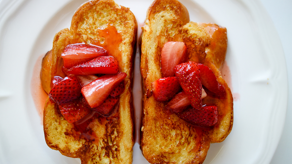 Image of Challah French Toast With Strawberry Compote