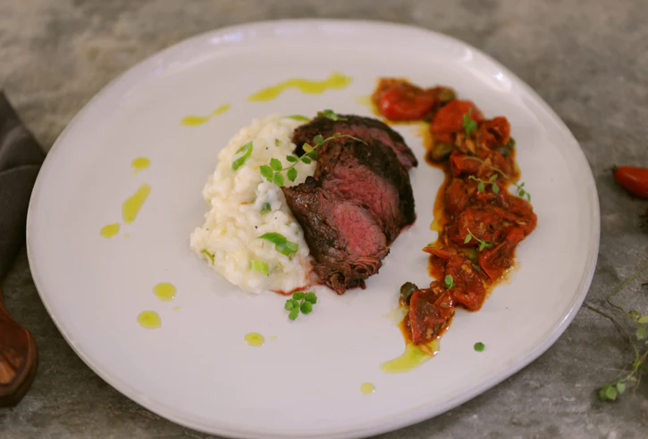 Image of Buffalo Steak with Blistered Tomato Sauce