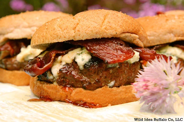 Image of Red, White, & Blue Buffalo Bacon Burgers