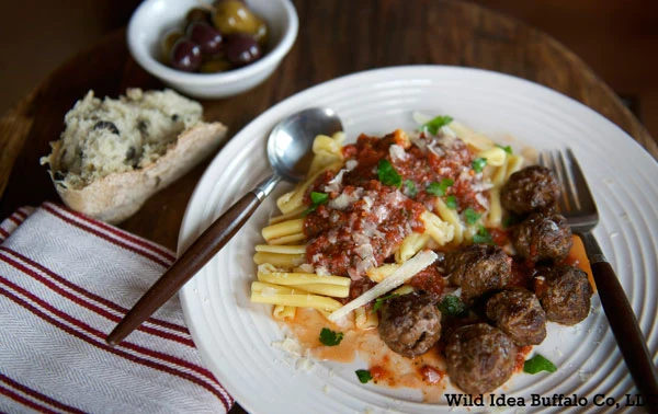 Image of Pasta alla Carrettiera with Italian Buffalo Meatballs