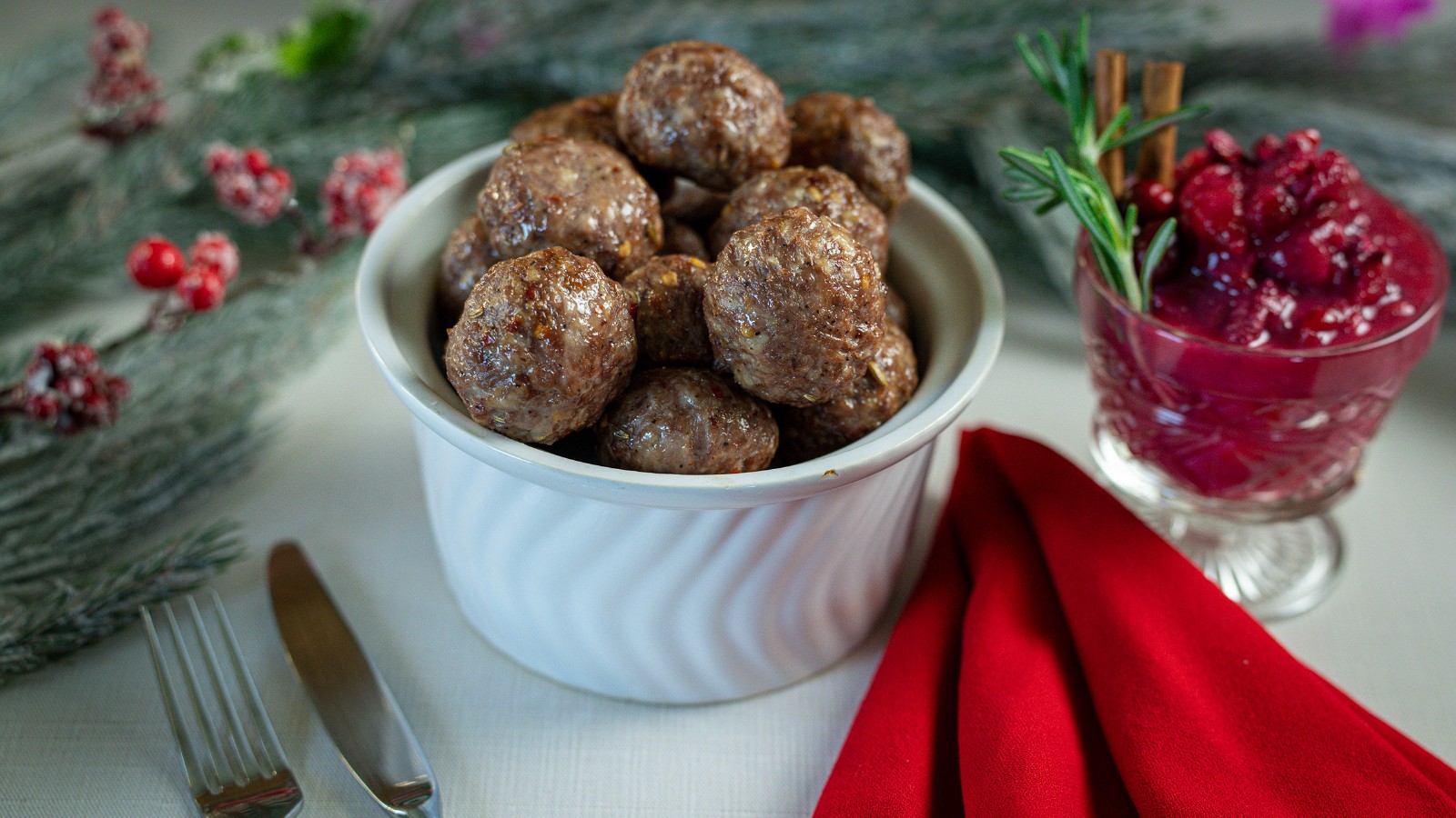 Image of Cranberry Sauce Dipped Meatballs