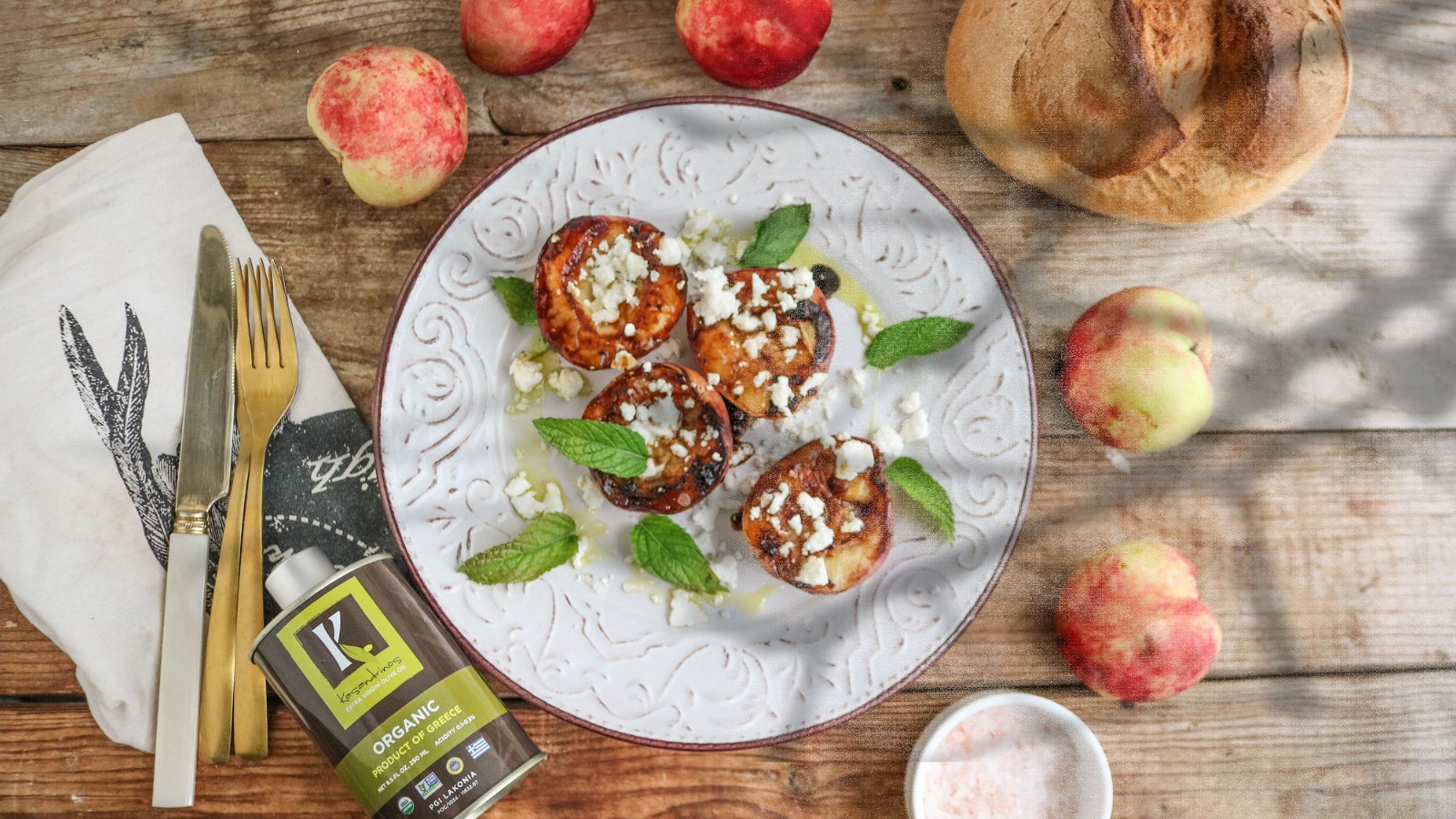 Image of Recipe-150-Grilled Peaches With Feta, Olive Oil And Balsamic Vinegar