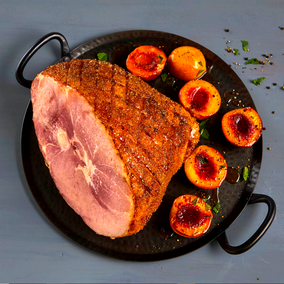 Image of Bone-In Berkshire Ham with Caramelized Peppered Peaches