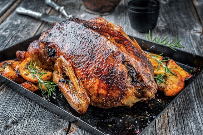 Image of Grill-Roasted Duck and Potatoes