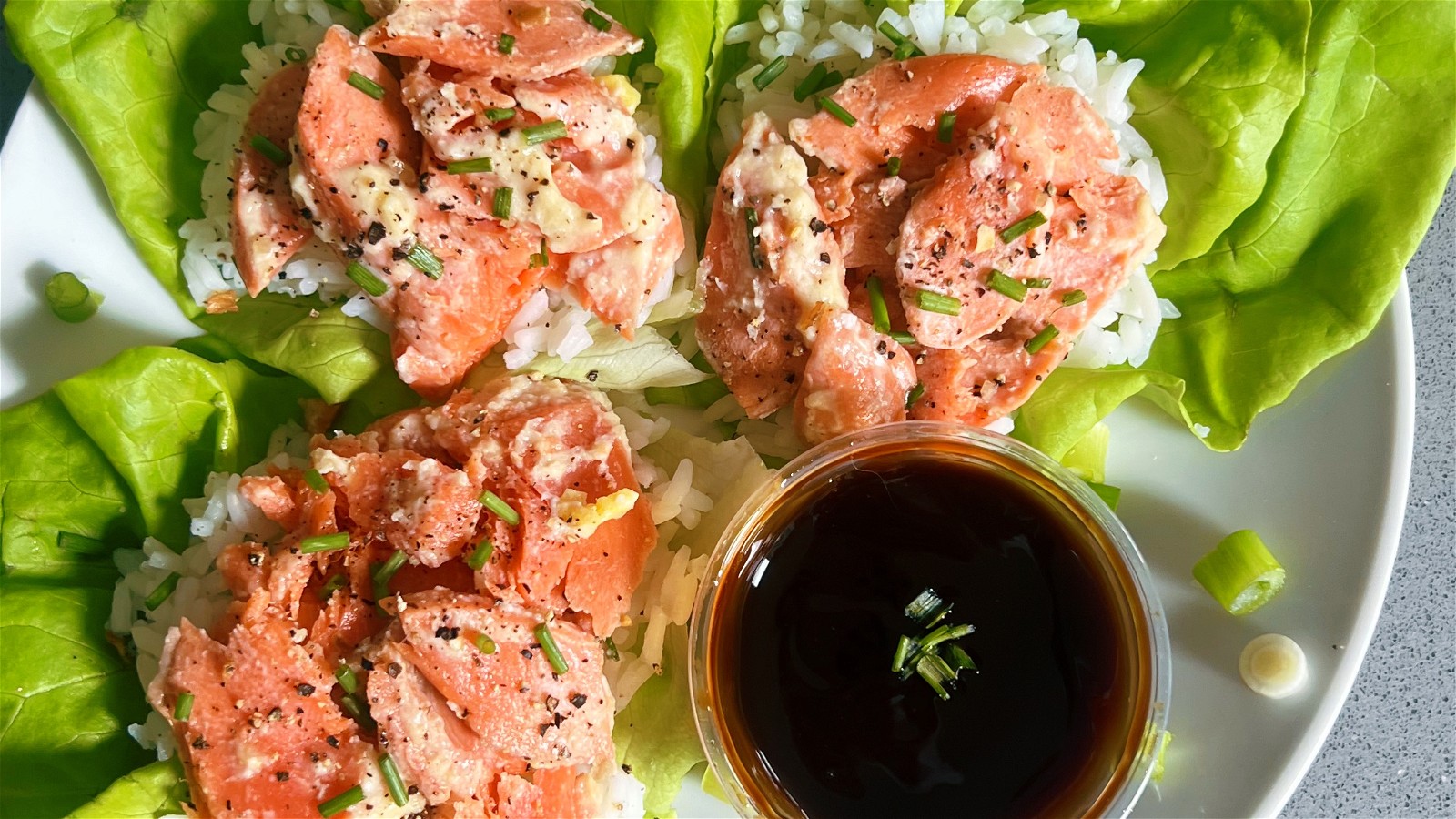 Image of Lettuce Cups with Miso-Glazed Salmon