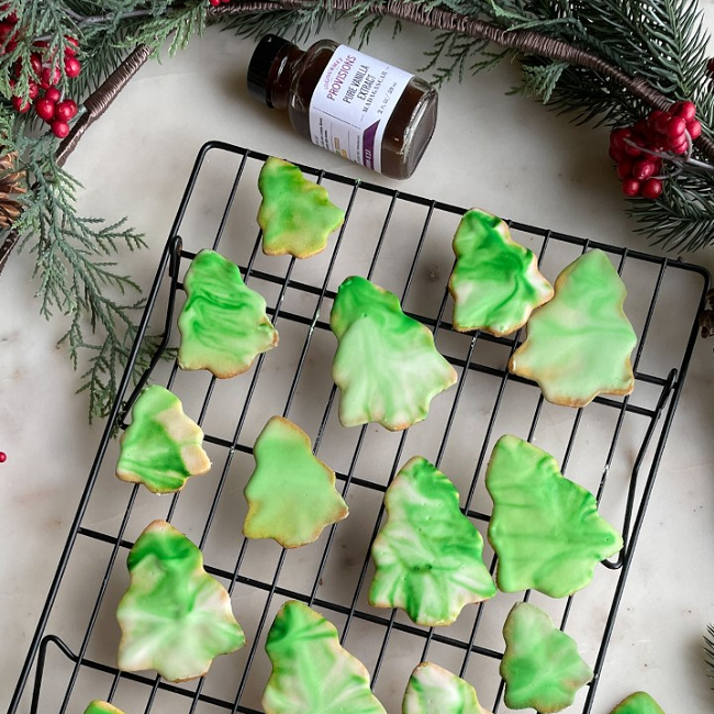 Image of Paleo Marbled Christmas Tree Sugar Cookies