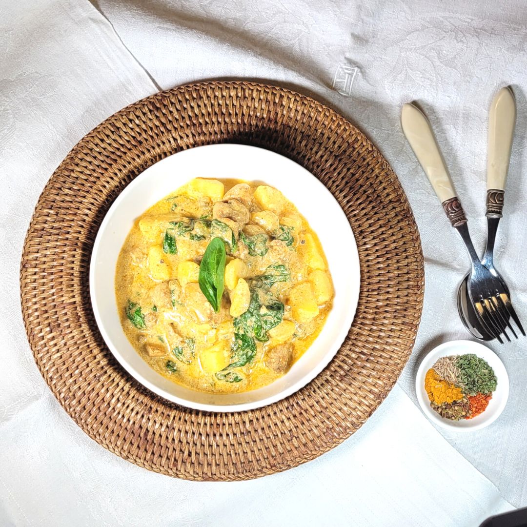 Pouletcurry mit Spinat & Kartoffeln, aromatisch, cremig & fein