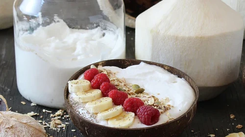 Image of Coconut yogurt made from young drinking coconuts