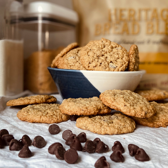 Image of Great Grandma's Chocolate Chip Oatmeal Cookie Recipe