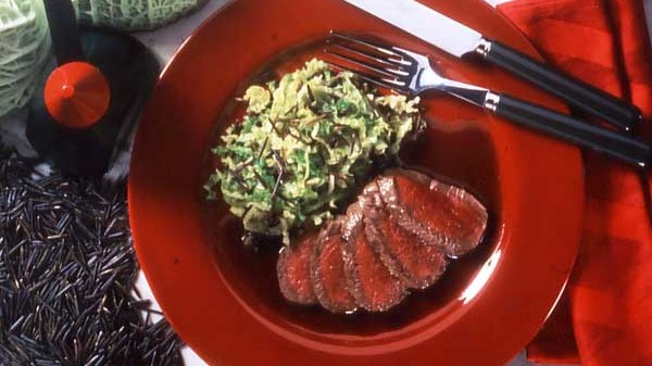 Image of Venison Noisette on Wild Rice with Savoy Cabbage