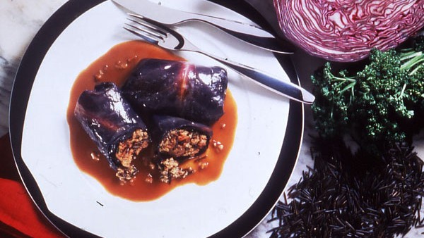 Image of Red Cabbage Roulades with Wild Rice Stuffing