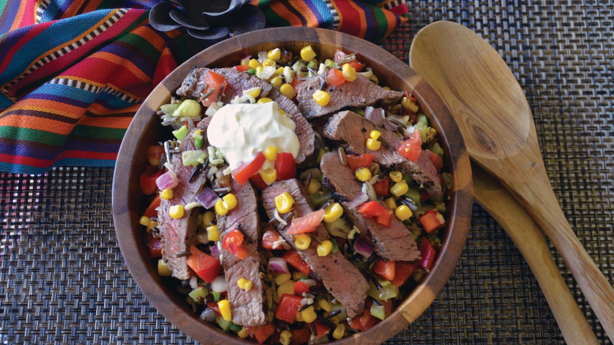 Image of Summer Grilled Steak, Wild Rice, & Veggie Bowl