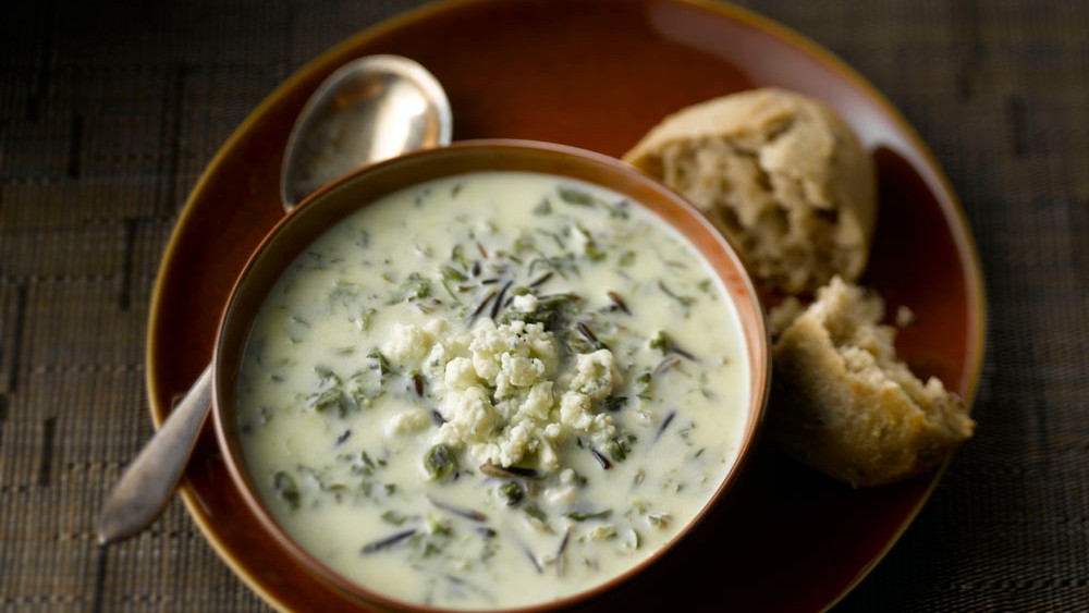 Image of Spinach & Blue Cheese Wild Rice Soup