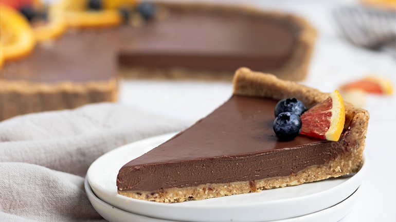 Image of No-bake Chocolate Orange Tart Recipe