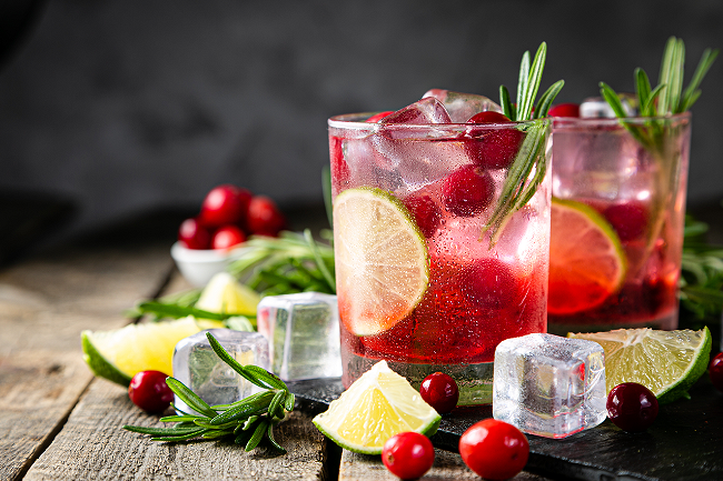 Image of Spiced Cranberry and Bourbon Cocktail