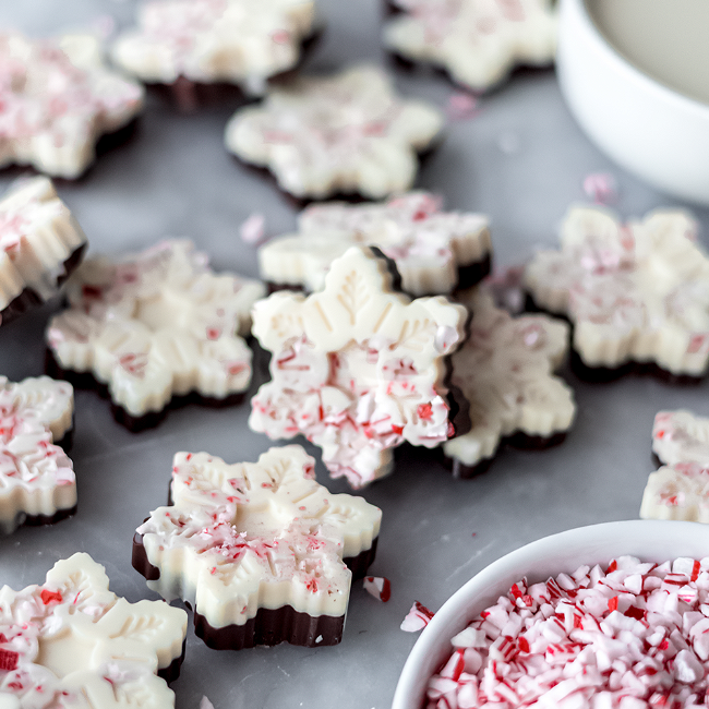 Image of Peppermint Bark Snowflakes