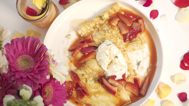 Image of Crepes Suzette with Brown Butter Truffle Honey