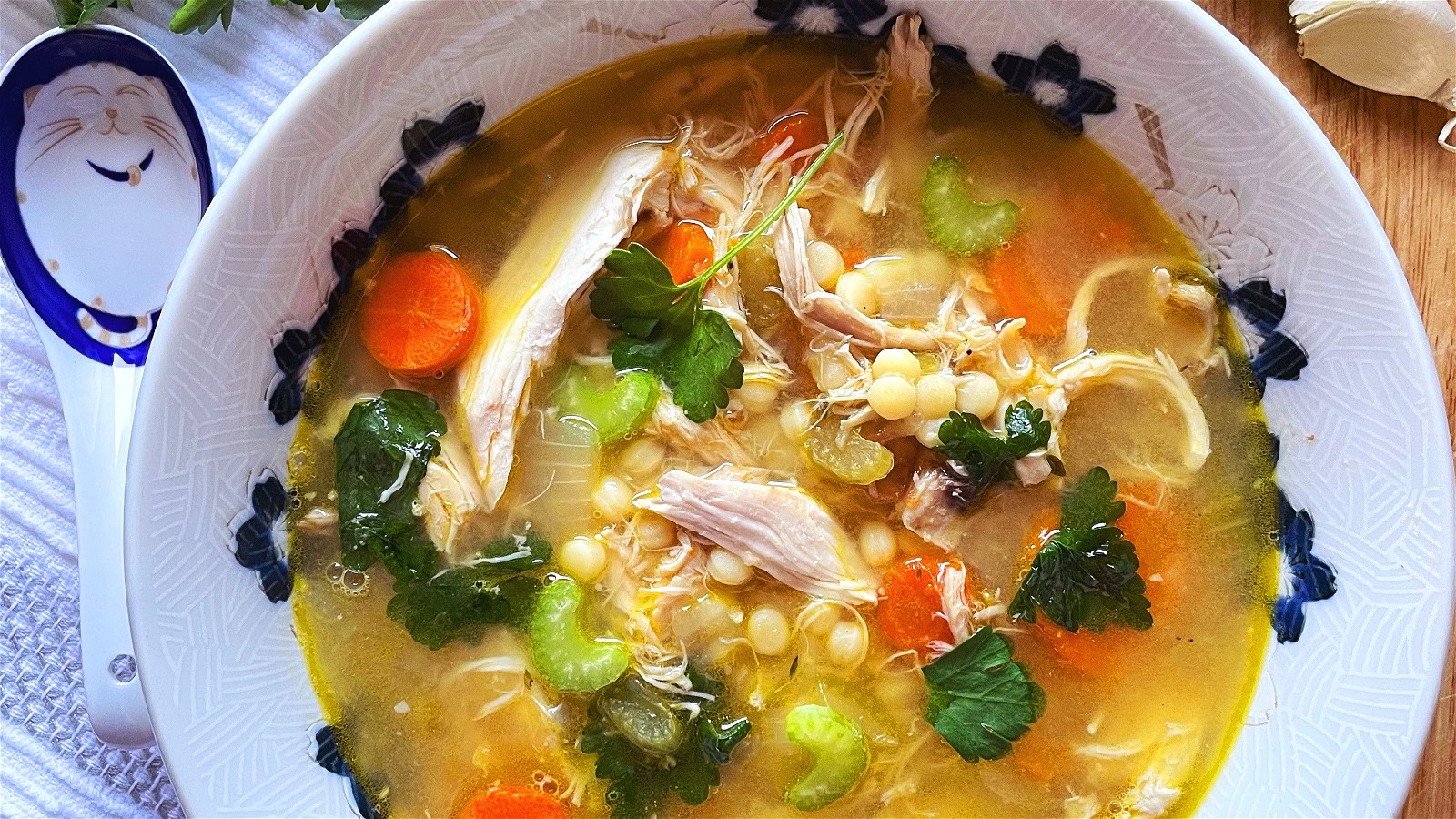 Image of Miso Chicken Couscous Soup
