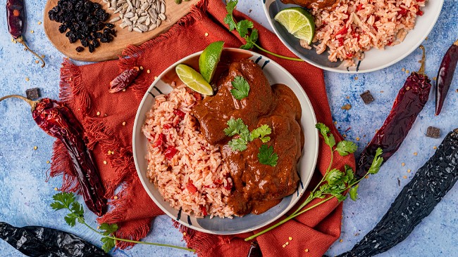 Image of Chef Alejandro’s Homemade Mole with Seared Chicken & Mexican Rice 