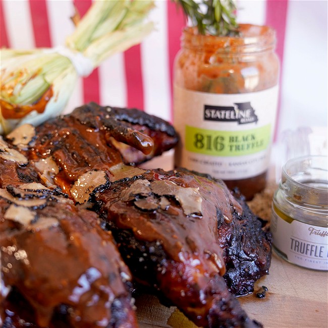Image of BBQ chicken with Chef Darryl Bell's 816 truffle BBQ sauce