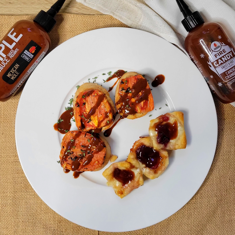 Image of Drizzle with Mexican Mole Hot Sauce and enjoy!