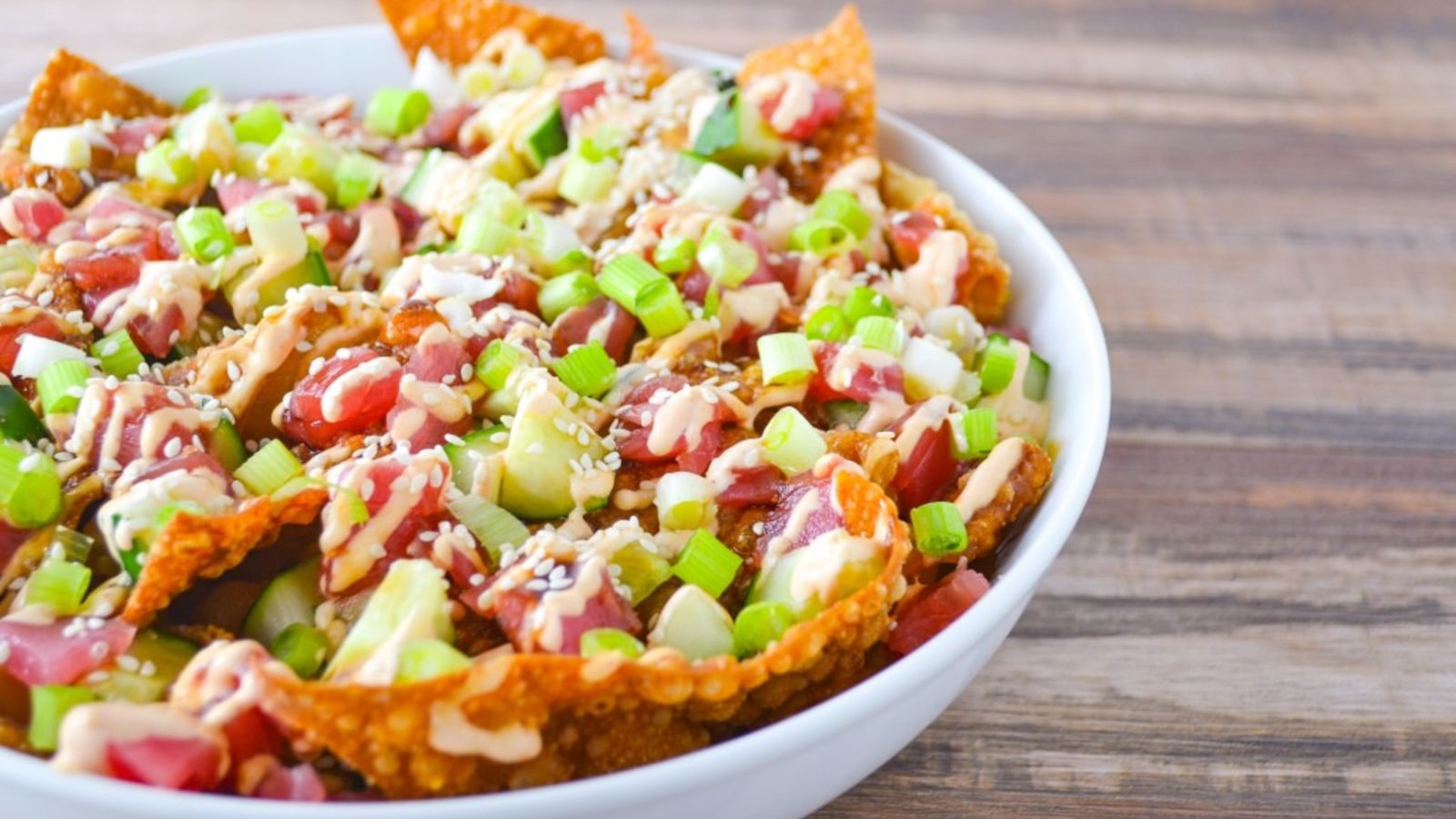 Image of Tuna Poke Wonton Nachos