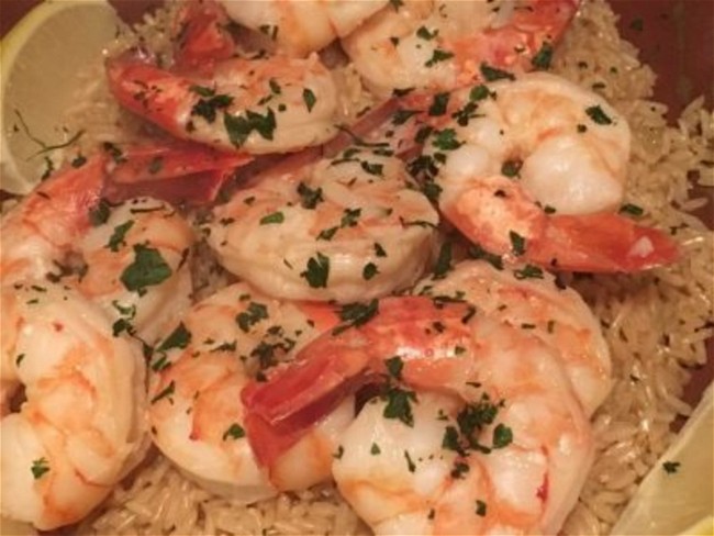 Image of Lemony Shrimp Over Brown Rice