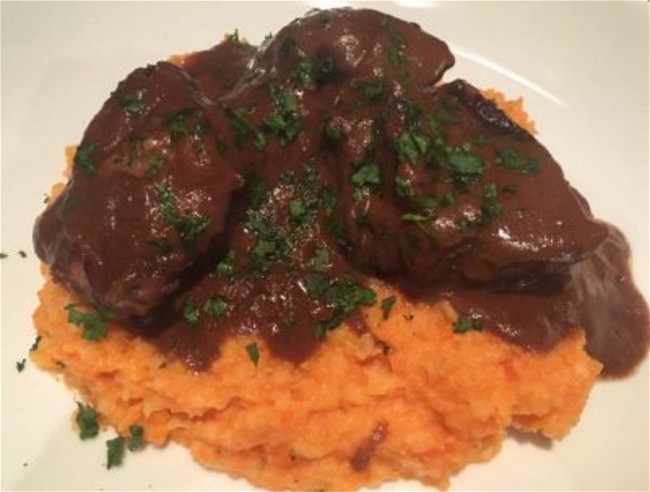 Image of Five-Spice Short Ribs with Carrot-Parsnip Puree