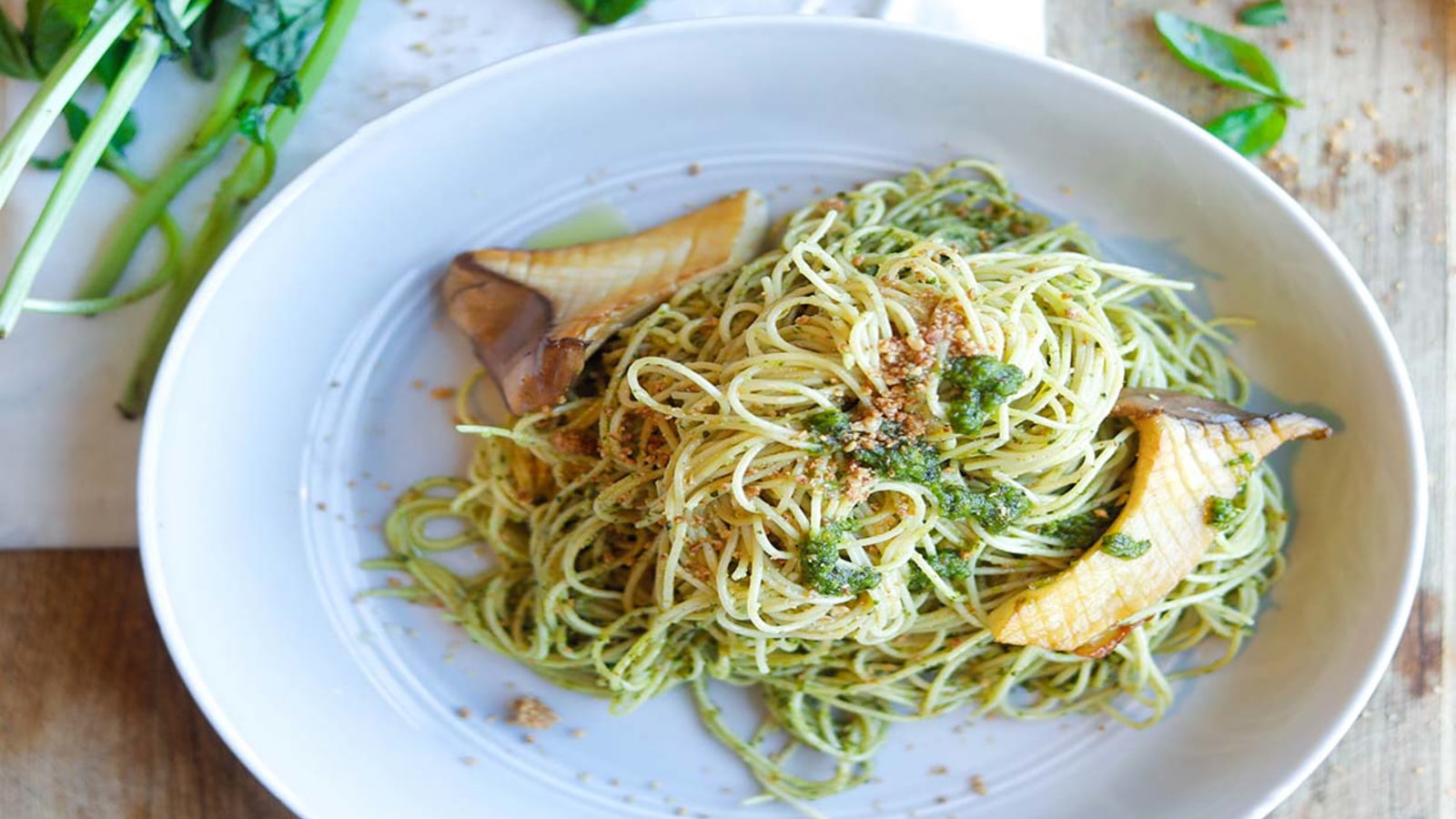 Image of Creamy Dairy-Free Almond Pesto Pasta