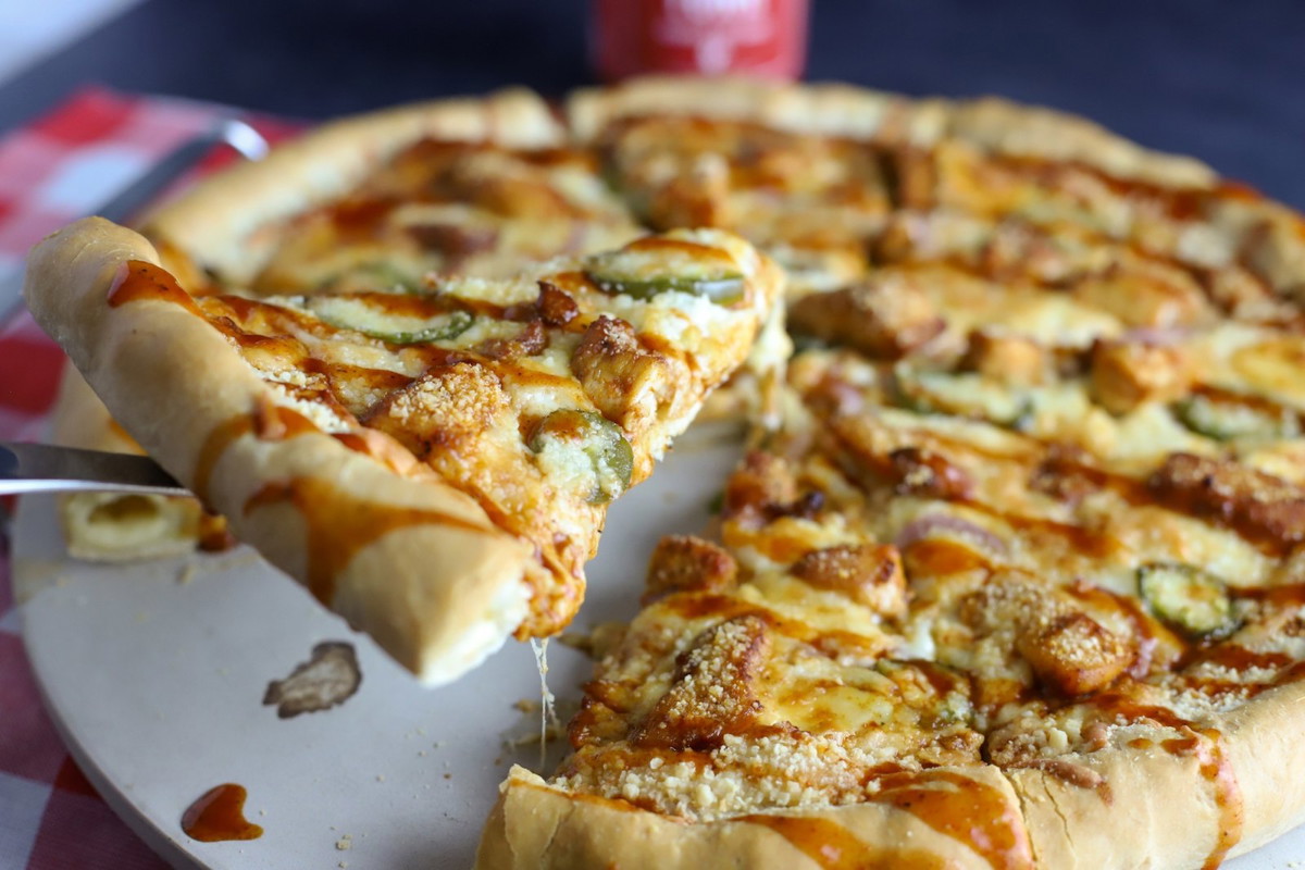 Stuffed Crust Hot Chicken Pizza