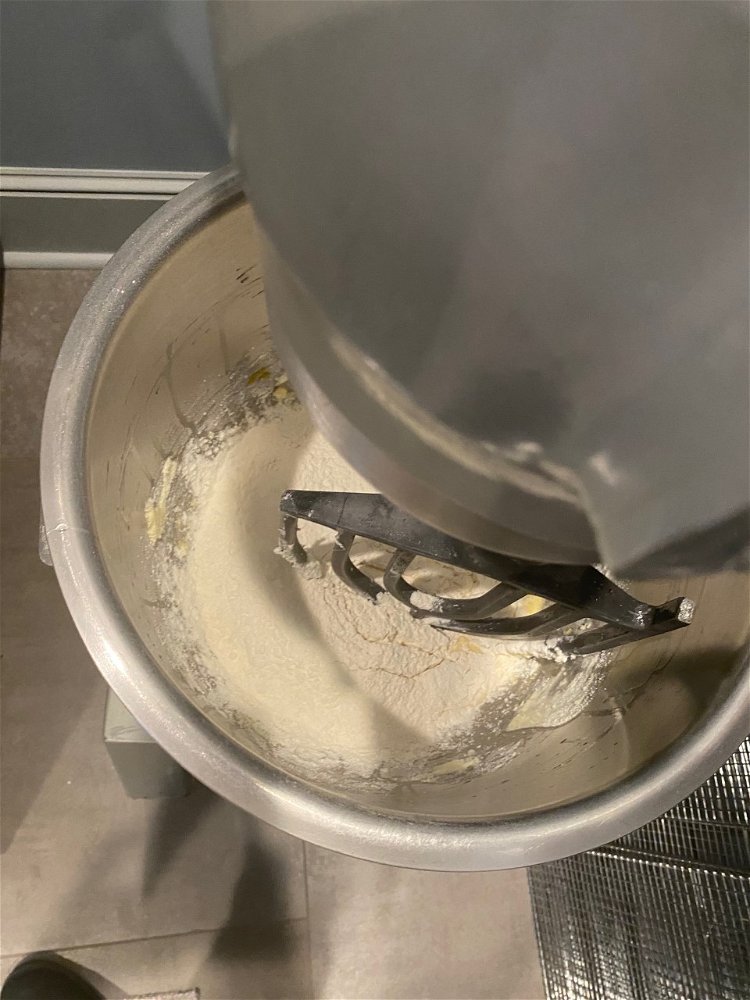 Image of Add dry ingredients and mix until dough forms