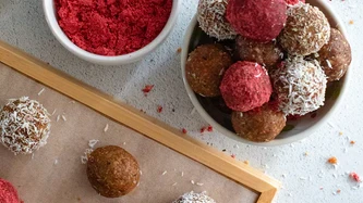 Image of Healthy Spring Bliss Balls Recipes (Carrot Cake and Strawberry)