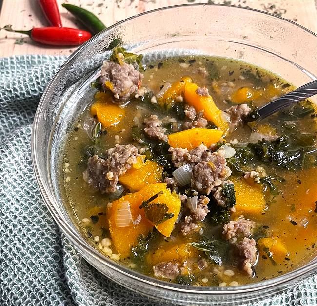 Image of Butternut Squash, Sausage, Kale Soup