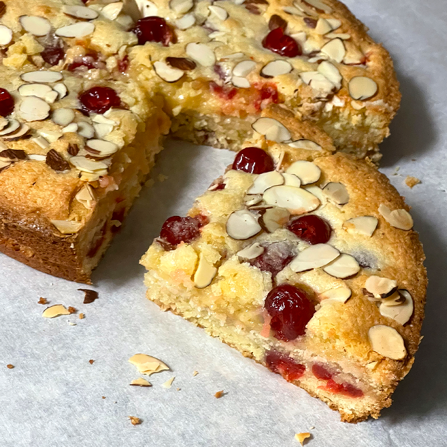 Image of Cherry Almond Marzipan Cake