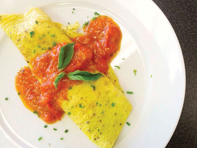 Image of Ricotta Omelet and Cherry Tomato Vinaigrette