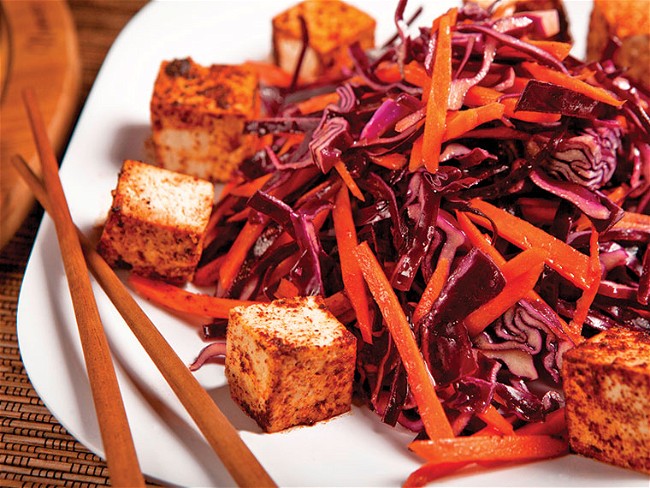 Image of Sweet and Spicy Tofu with Slaw