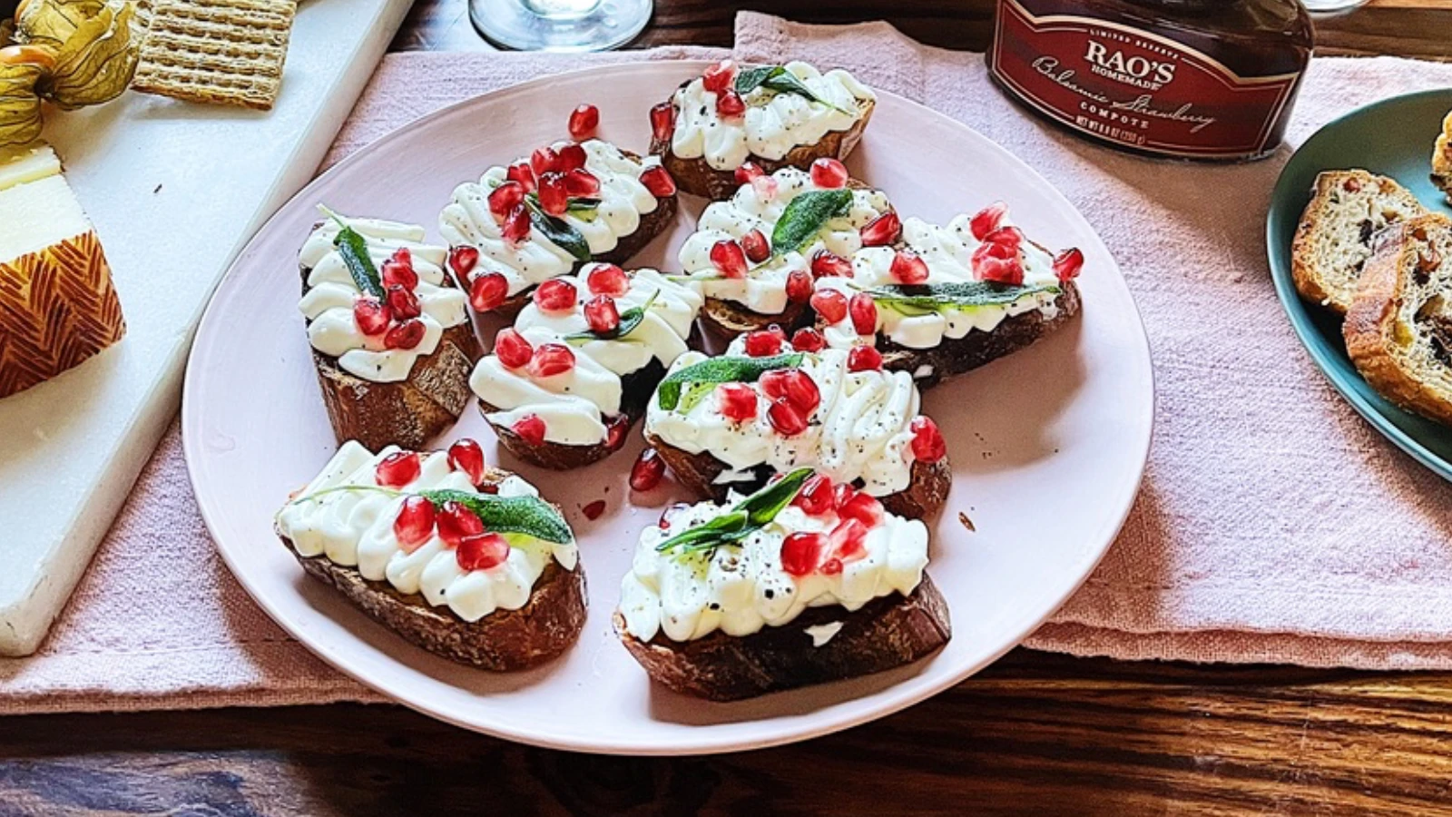 Image of Whipped Ricotta Toasts with Rao’s Homemade Balsamic Strawberry Compote