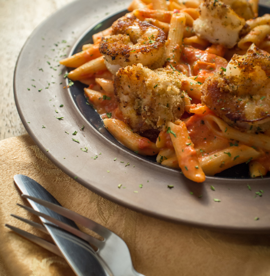 Image of Copycat Bistro Shrimp Pasta with Lemon-Basil Cream Sauce