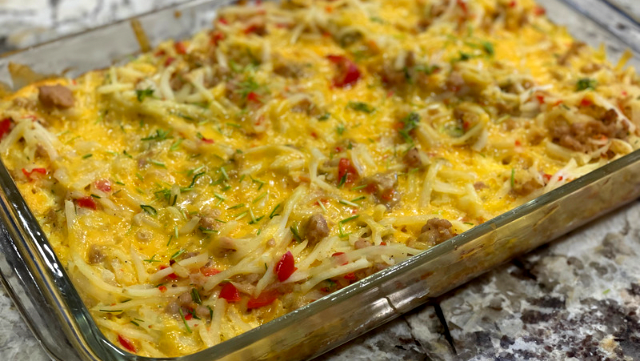 Image of Chicken Sausage and Hash Brown Casserole