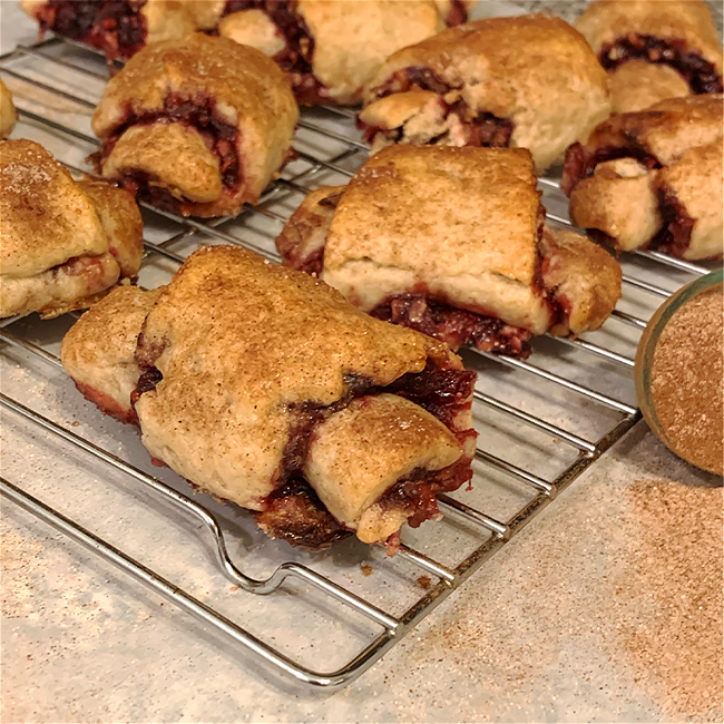 Image of Snickerdoodle Rugelach with Cranberry Orange Pecan Filling
