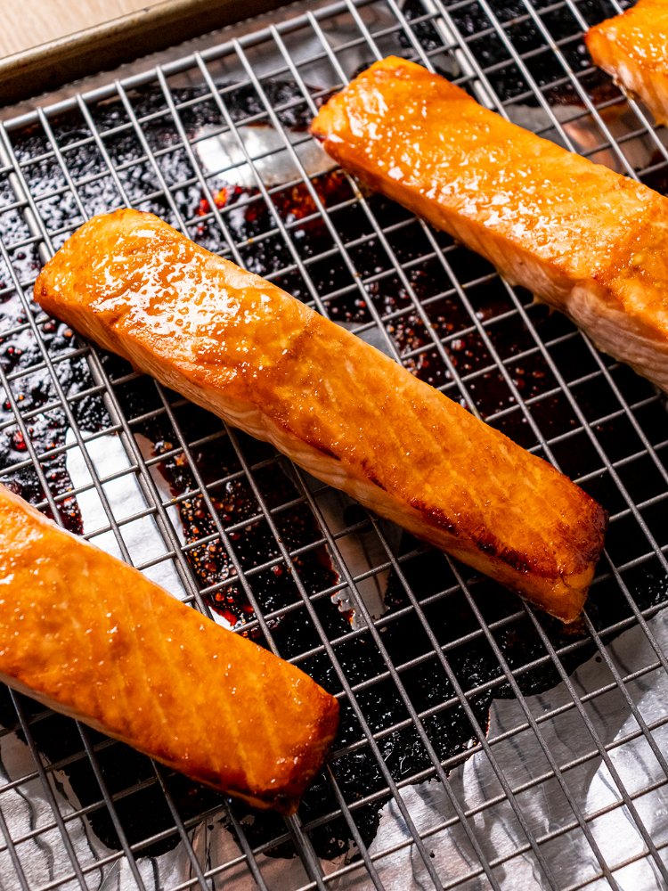 Image of Remove salmon from oven and spoon a few more tablespoons...